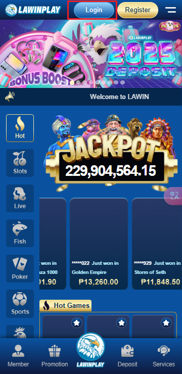 Step 1 - Login to Your Lawinplay Account