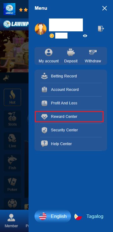 Step 2 - Access the Reward Center